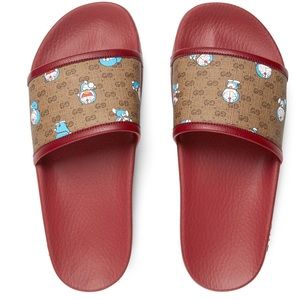 Authentic NWT Gucci Doraemon GG Supreme Slides Limited Edition 🔥🔥🔥